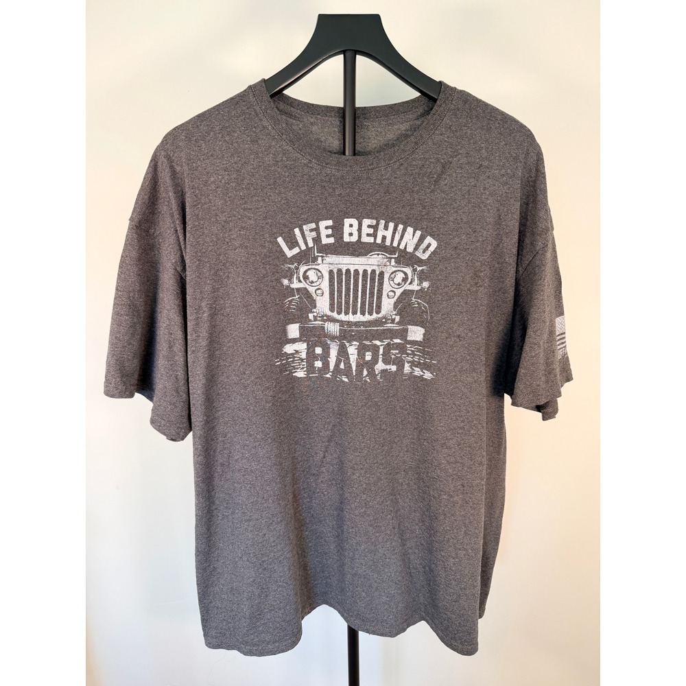 Off Camber Apparel Mens XL Jeep Life Behind Bars Graphic T-Shirt Charcoal Grey